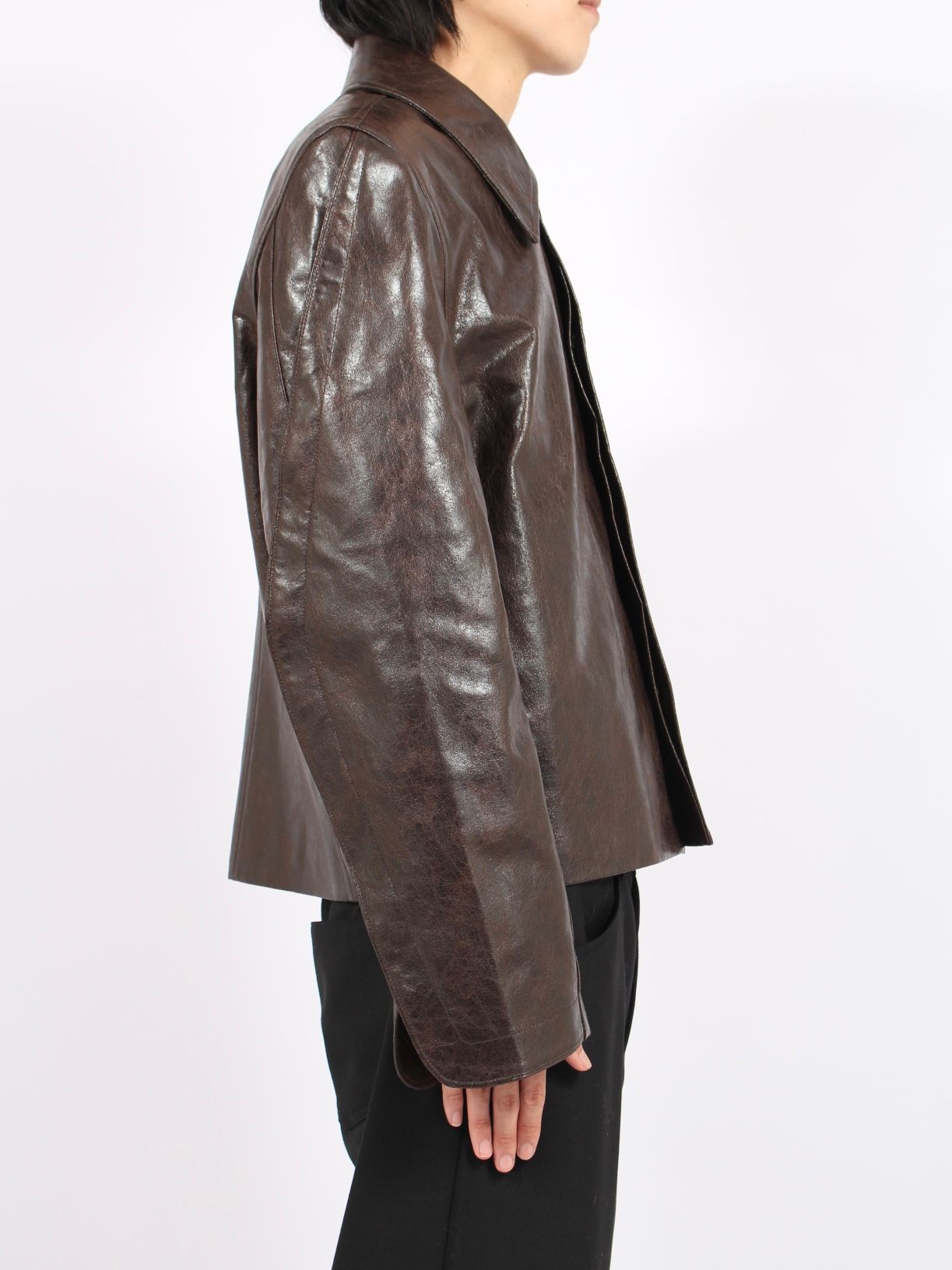 【25AW】 ヴィーガン レザー キーン ジャケット / KEANE JACKET / ダークテック（ブラウン）