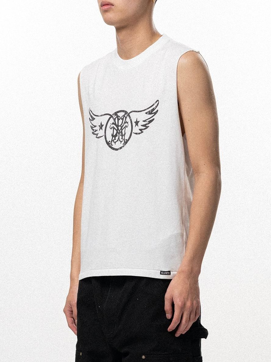 【26SS】"エアロ-カミヤ" スリーブレス Tシャツ ノースリーブ カットソー / "AERO-KMY" SLEVELESS T-SHIRT / ホワイト