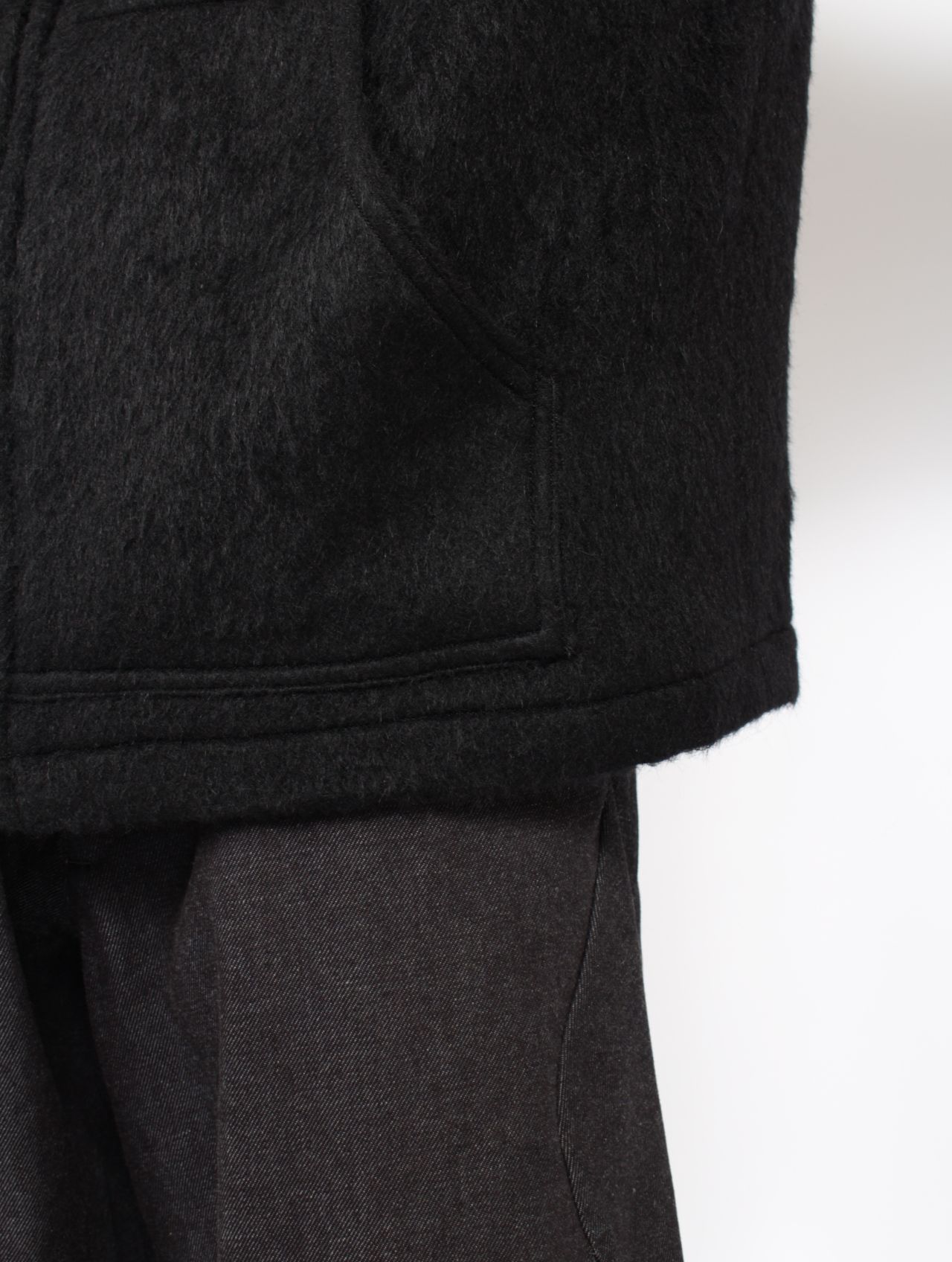 【STORY別注】【15着限定】ウールシャギー ジップアップ パーカー / WOOL SHAGY ZIP-UP HOODIE / ブラック