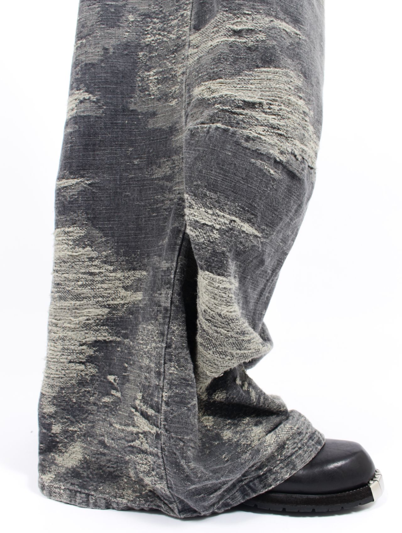 【25AW】デニム デザイン トラウザーズ ワイドパンツ / DESIGN TROUSERS / グレー