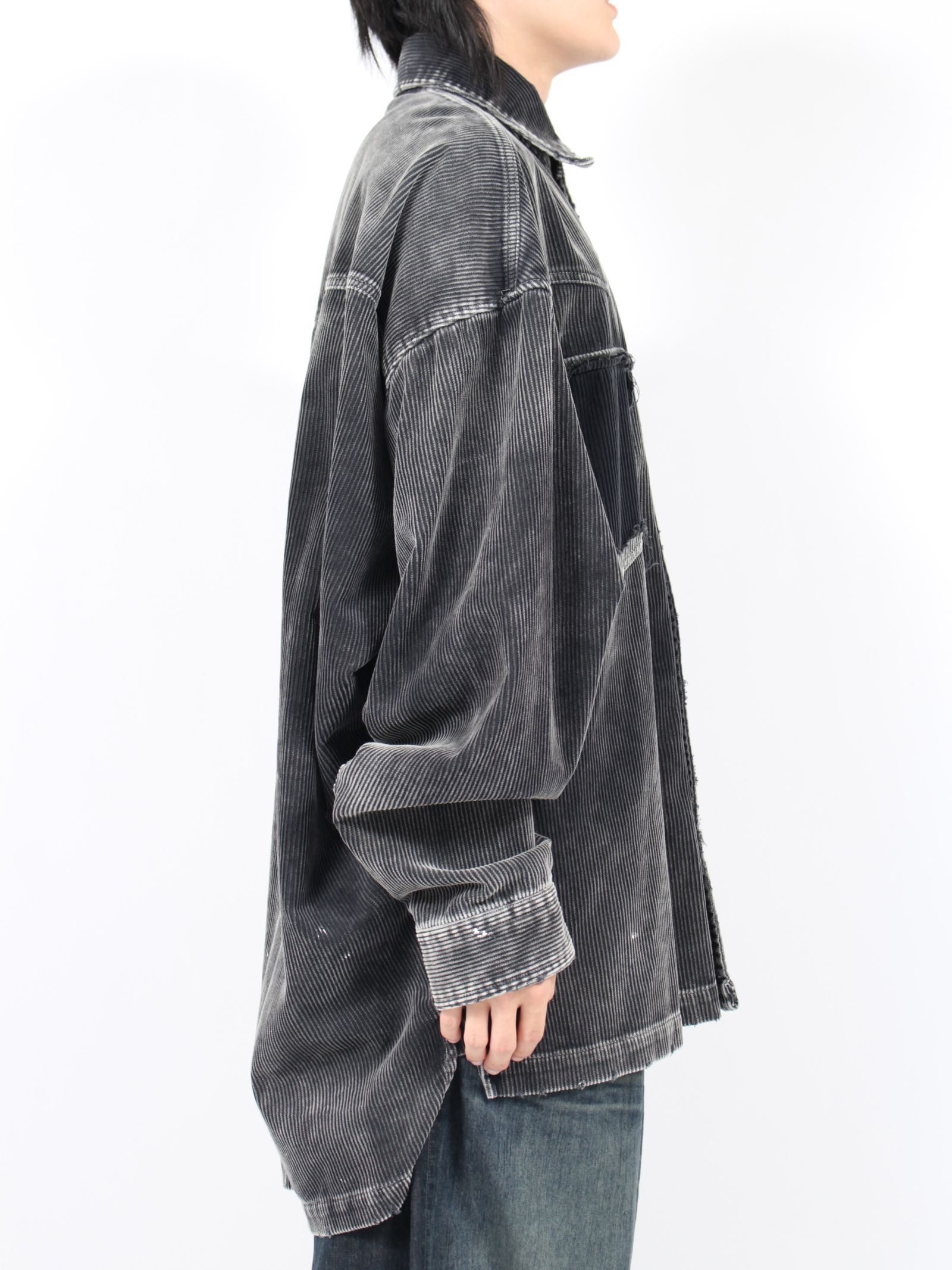 【24AW】エイジ コーデュロイ シャツ / AGED CORDUROY SHIRTS / ブラック