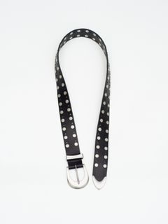4cm幅 スタッズド レザー ベルト / 4C STUDDED LEATHER BELT / ブラック