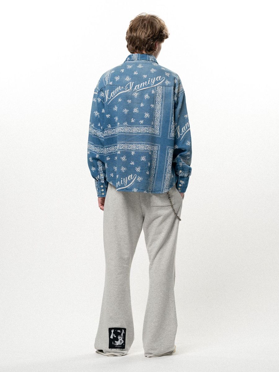 【26AW】 "ガールパッチ" ブーツカット スウェットパンツ フレア パンツ / "GIRL PATCH" BOOTCUT SWEAT PANTS / グレー