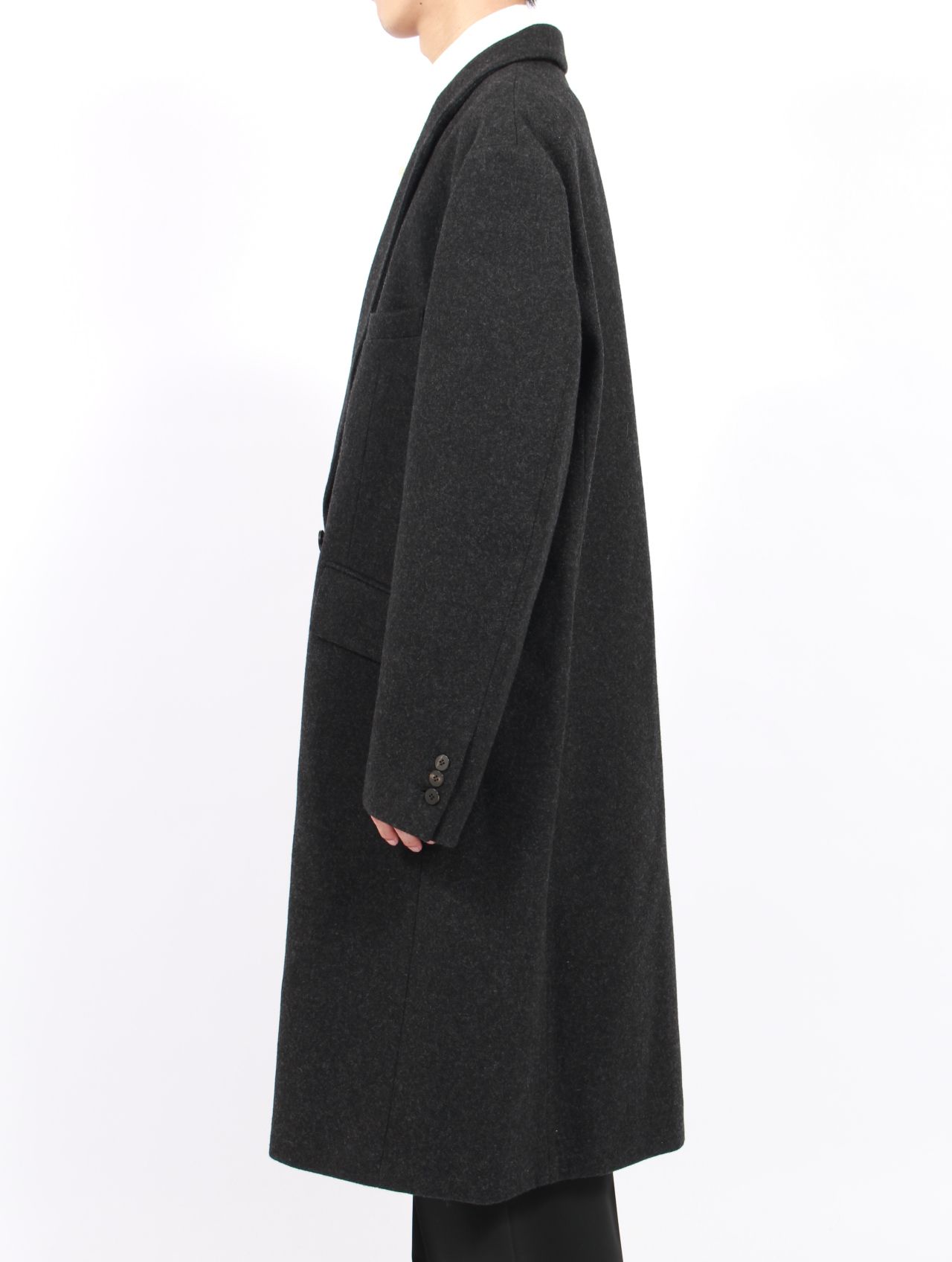 【25AW】フォグ ダブル ブレステッド コート / FOG DOUBLE BREASTED COAT / チャコール