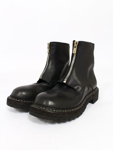 【GR05FRV】 ジップド ビック ダディ ブーツ ホースレザー / ZIPPED BIG DADDY BOOTS /  ブラック