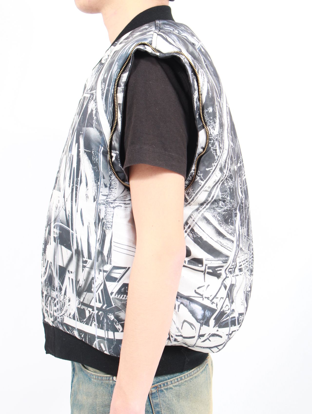 【25SS】Hiroki Tsukuda ブラフィック 転写 FOSTEXコラボ 4WAY リバーシブル ボンバー ジャケット / × FOSTEX 4WAY BOMBER JACKET / ブラック