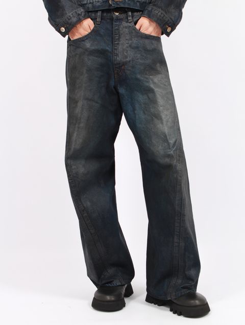 【25AW】 3D ツイステッド ワイド レッグ ジーンズ / 3D TWISTED WIDE LEG JEANS / LUSTER COATED DARK INDIGO(ダーク インディゴ)