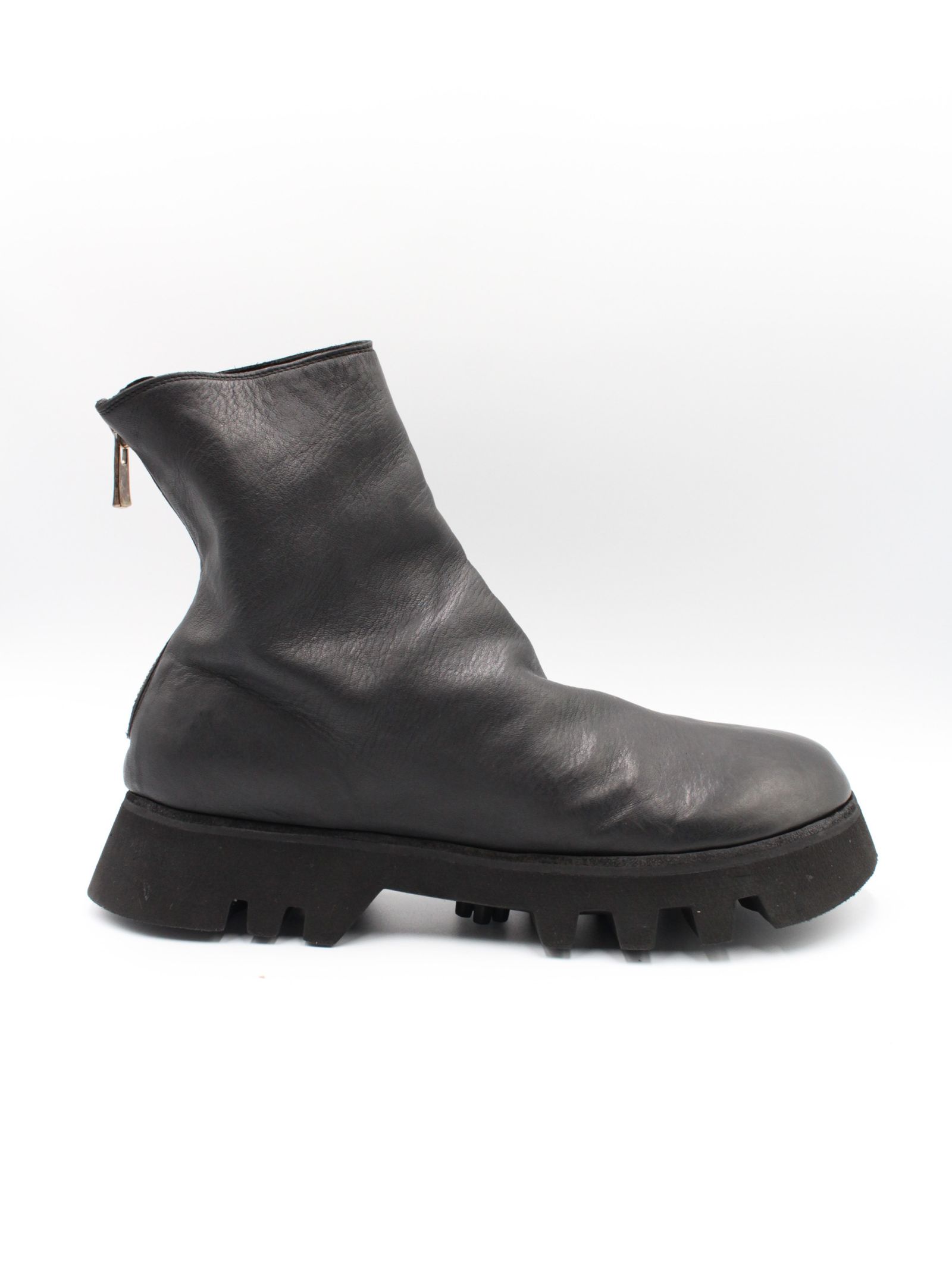 ⭐️極美品⭐️ trippen バックジップブーツ　ボリュームアップ　レザー　黒 別注 NEW MIDLACE BACK ZIP BOOTS | GUIDI(グイディ) / シューズ