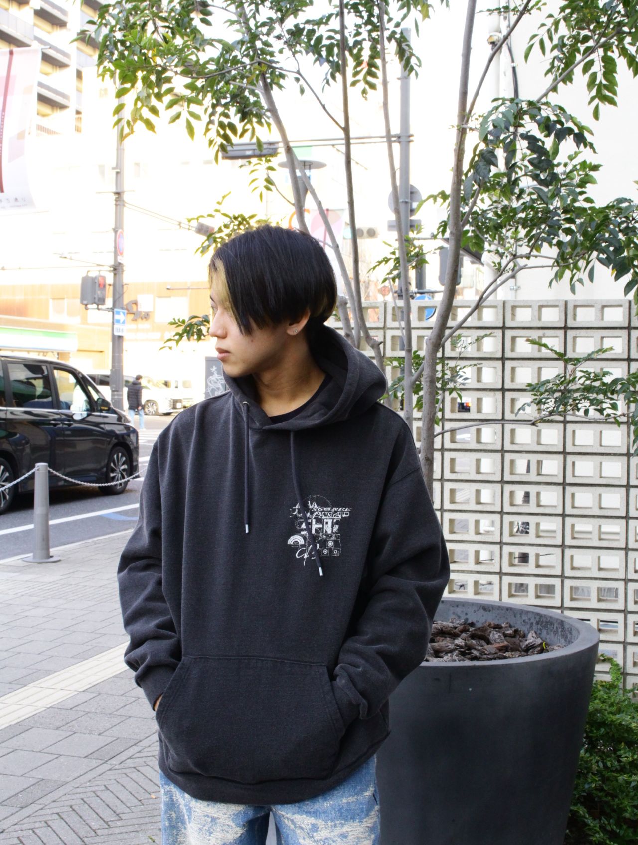【25AW】佃弘樹 Heartwork Mixed media グラフィック フーディー パーカー / Hiroki Tsukuda ART ROBO GRAPHIC HOODIE / ブラック