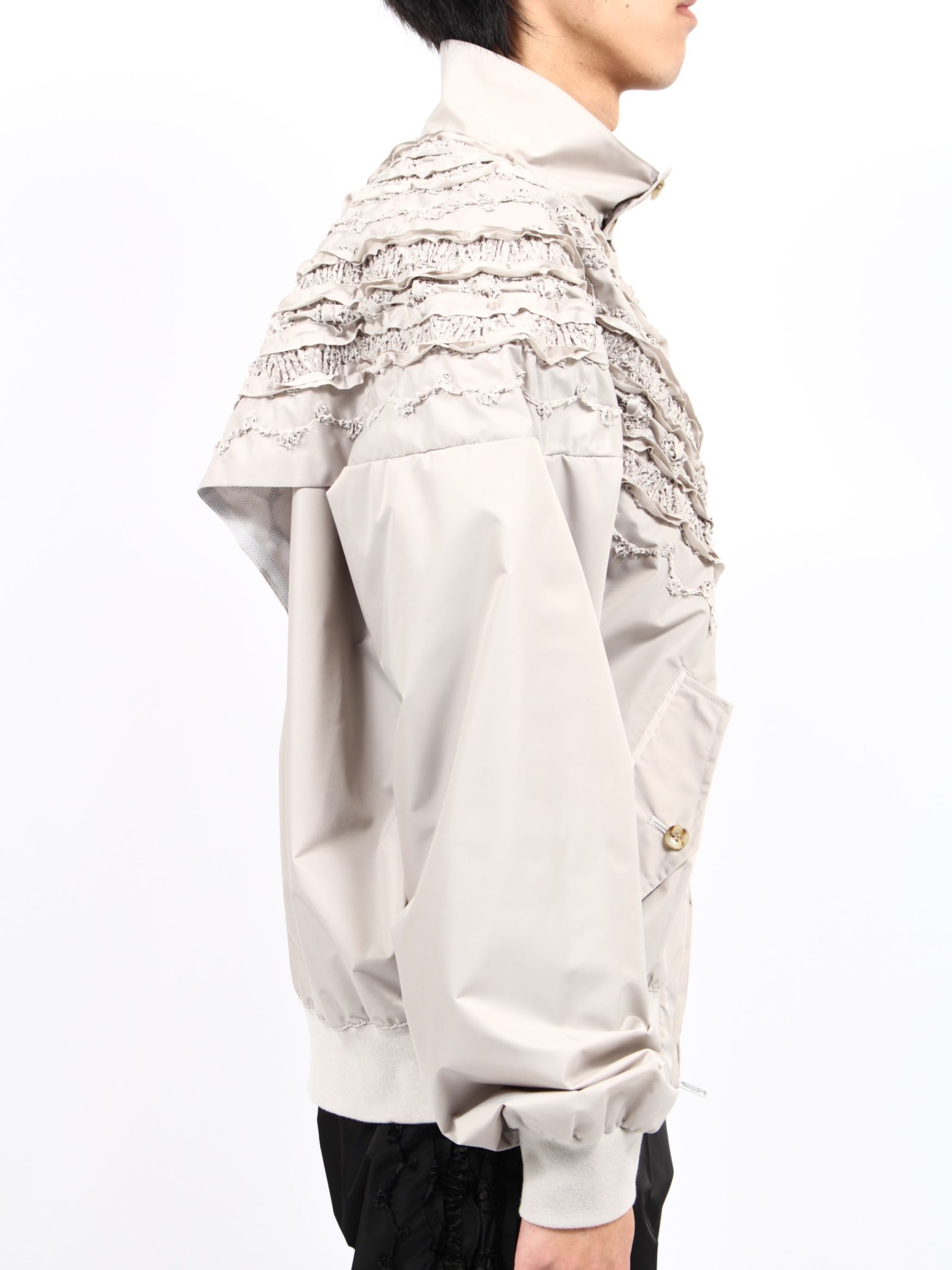 【25SS】シャーリング ドックイヤー ジャケット / SHIRRING DOG-EAR JACKET / ベージュ