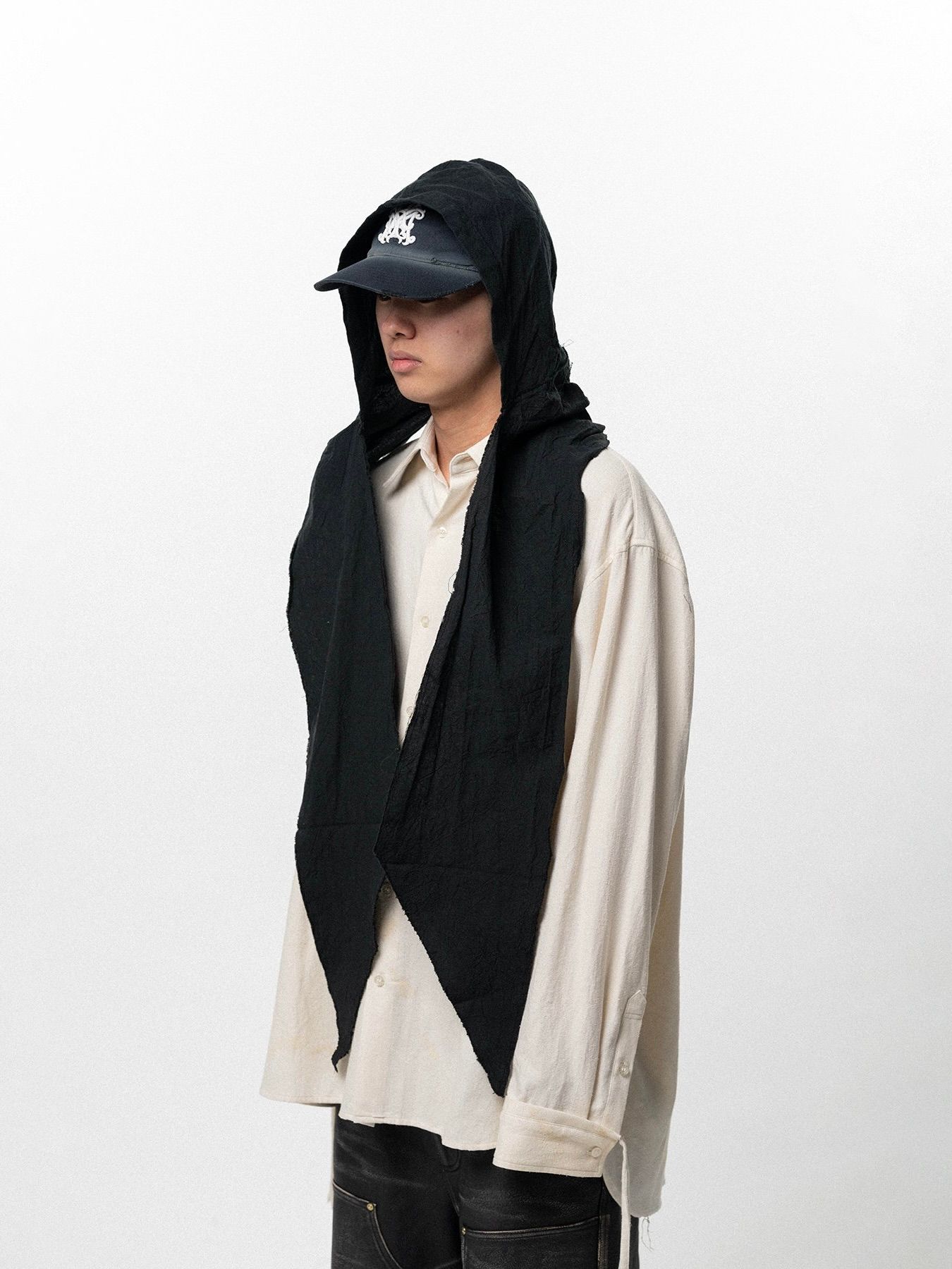 【26SS】フーデッド ストール / HOODED STOLE / ブラック