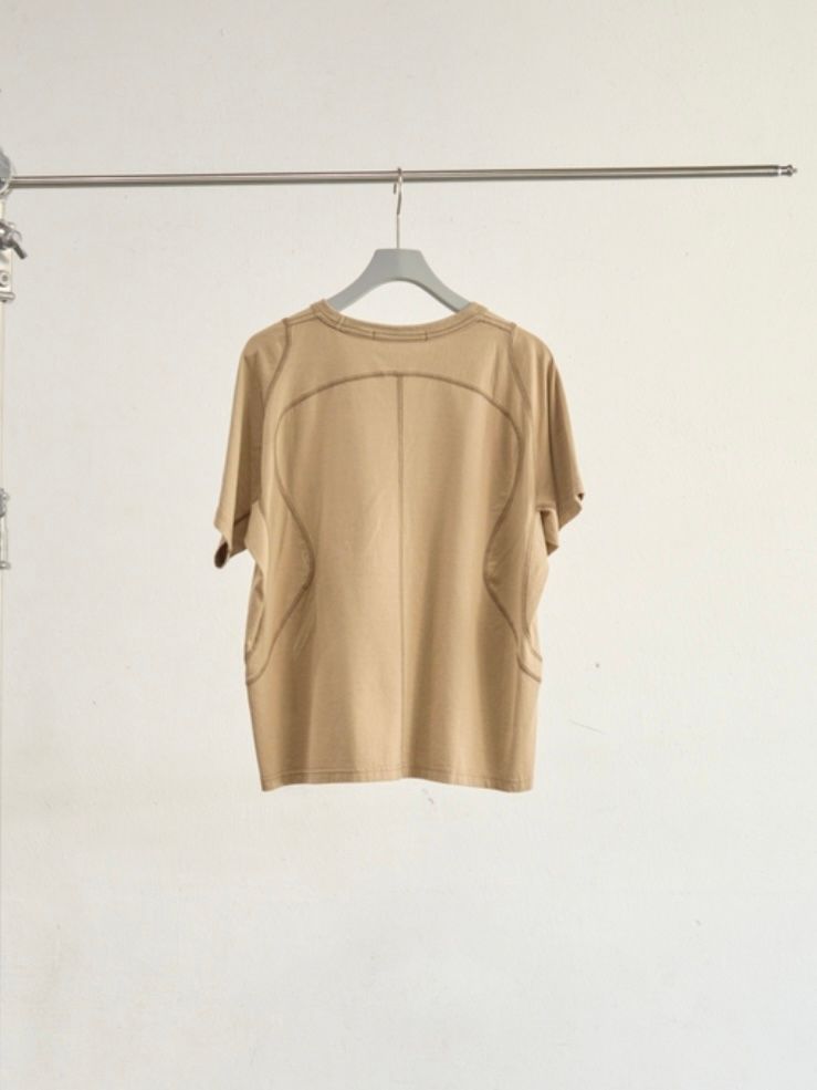 【26SS】 パネルド ハーフスリーブ Tシャツ / PANELLED HALF SLEEVE T-SHIRT / BEIGE (ベージュ)