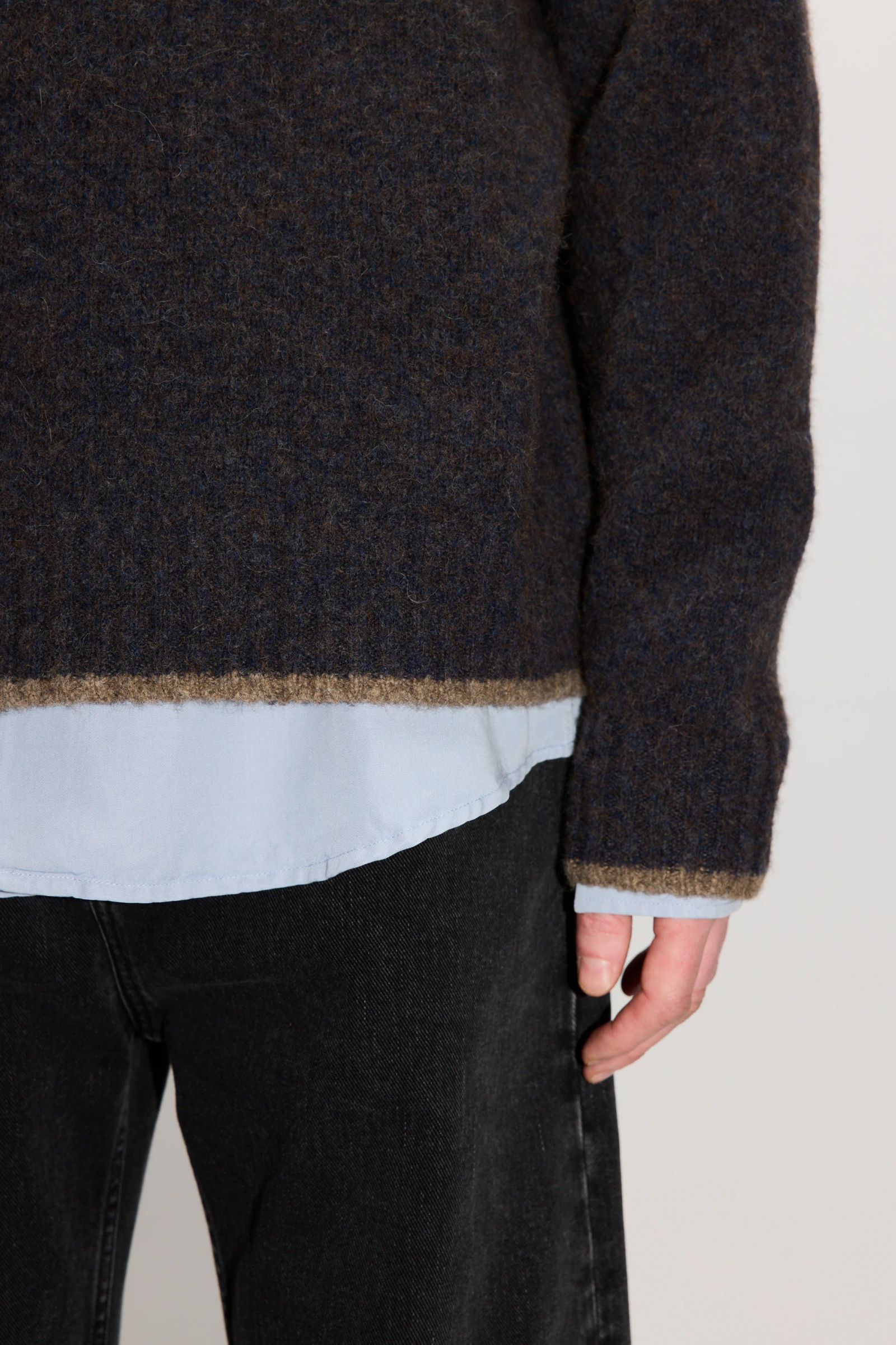 【25AW】ボックス シルエット ニット プルオーバー  / BOX SWEATER / BLUE BROWN(ブルーブラウン)