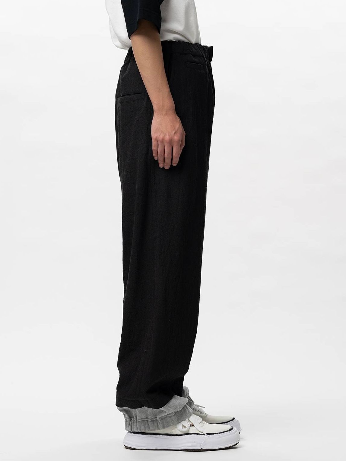 【26SS】ボトム レイヤード パンツ / BOTTOM LAYERD PT / ブラック