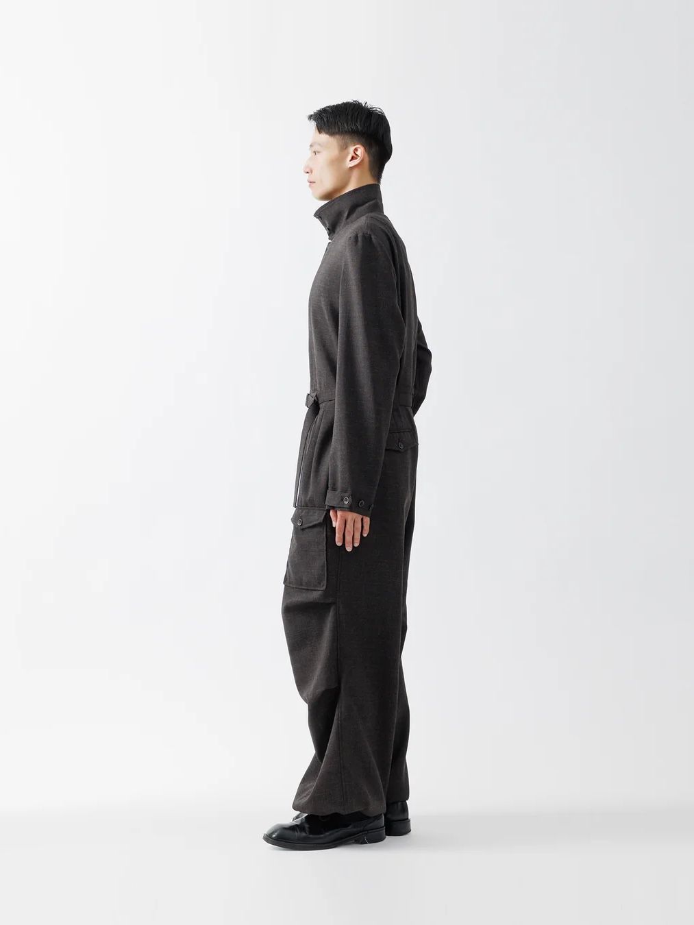 【26SS】ラフ ウール ジャンプスーツ / ROUGH WOOL JUMPSUIT .15 / ダークブラウン