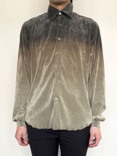 【24AW】グラデーション フロッキー  チュールシャツ / GRADATION FLOCKY TULLE SHIRTS / グレー