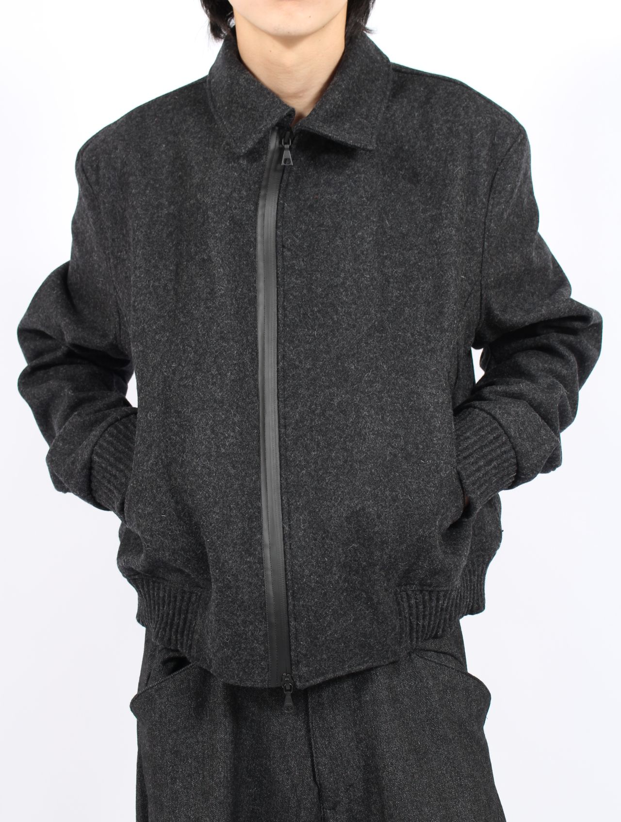 【25AW】メルトン ボンバー ジャケット / Melton Bomber Jacket / ブラック