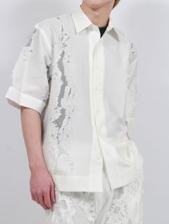 【25SS】ジャガード ショート スリーブ 半袖 シャツ / SHORT SLEEVE SHIRTS / ホワイト