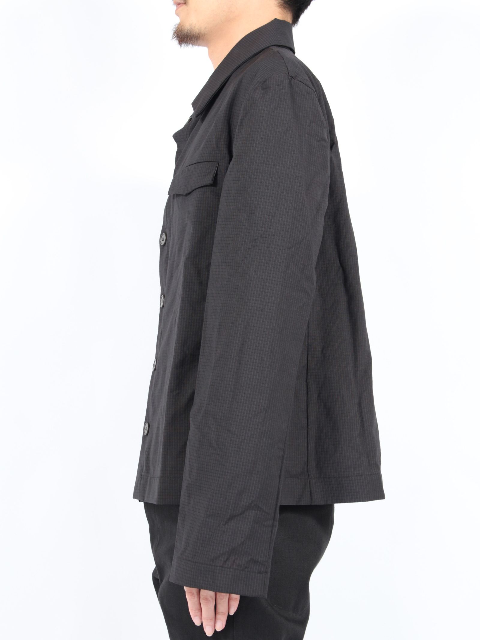 【24AW】2フロント ポケット シャツジャケット / 2 FRONT POCKET SHIRT JACKET / ブラック