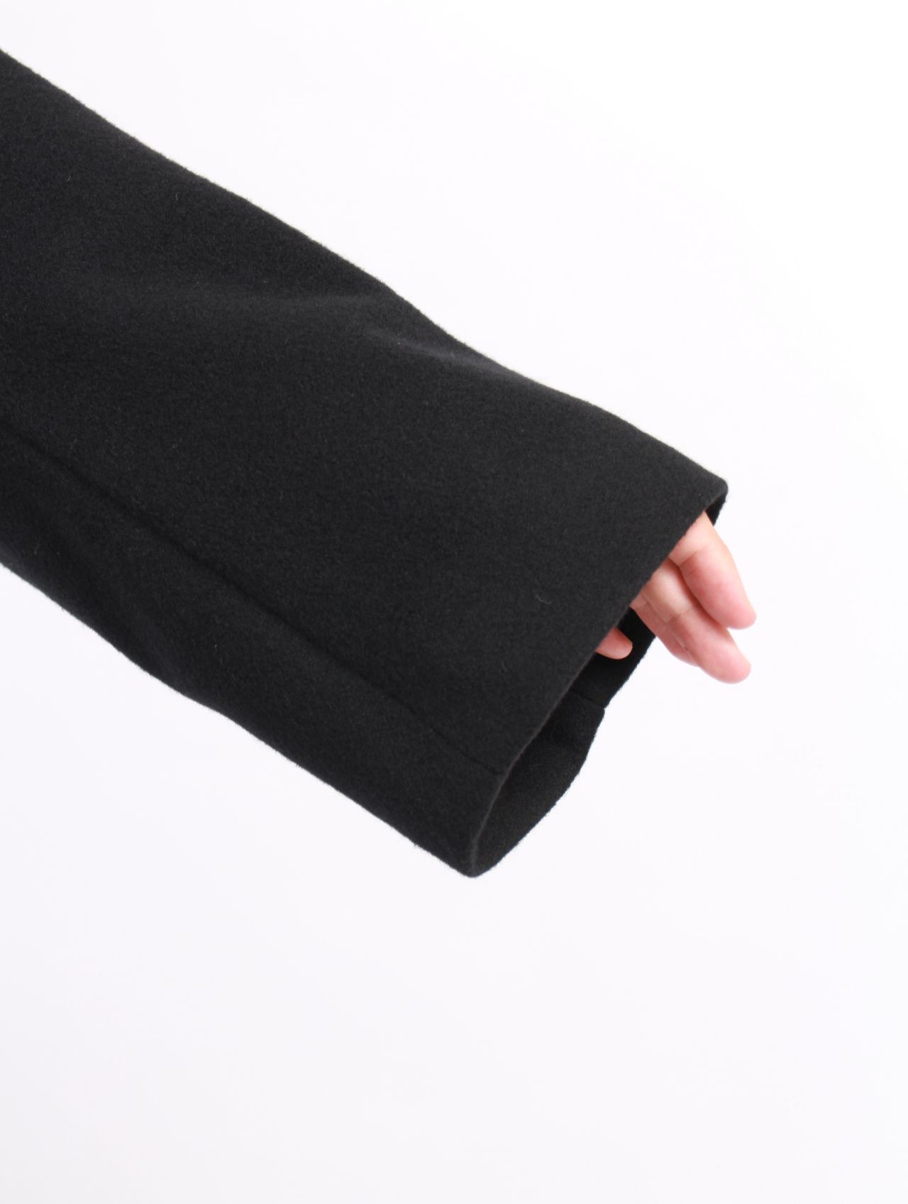 【25AW】ドレープ ダーツ ウール カシミア チェスターコート / DRAPED DART WOOL CASHMERE CHESTERFIELD COAT / ブラック
