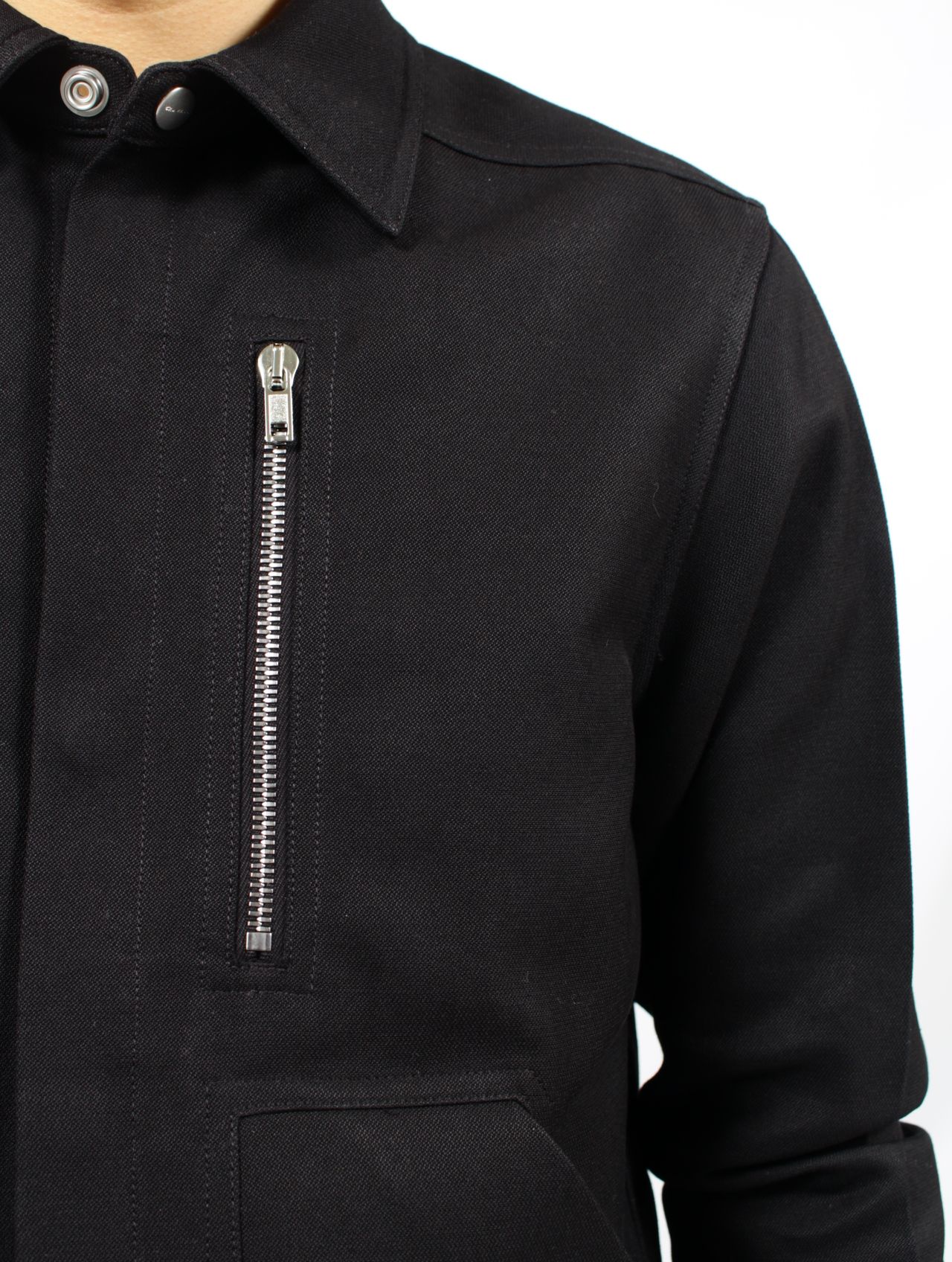 RickOwens 20FW ジップポケットシャツ Rick Owens パッチポケット シャツジャケット | ブラック