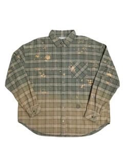 【26SS】コットン フランネル チェック ブリーチ シャツ / COTTON FLANNEL CHECK BLEACH SHIRT / グリーン