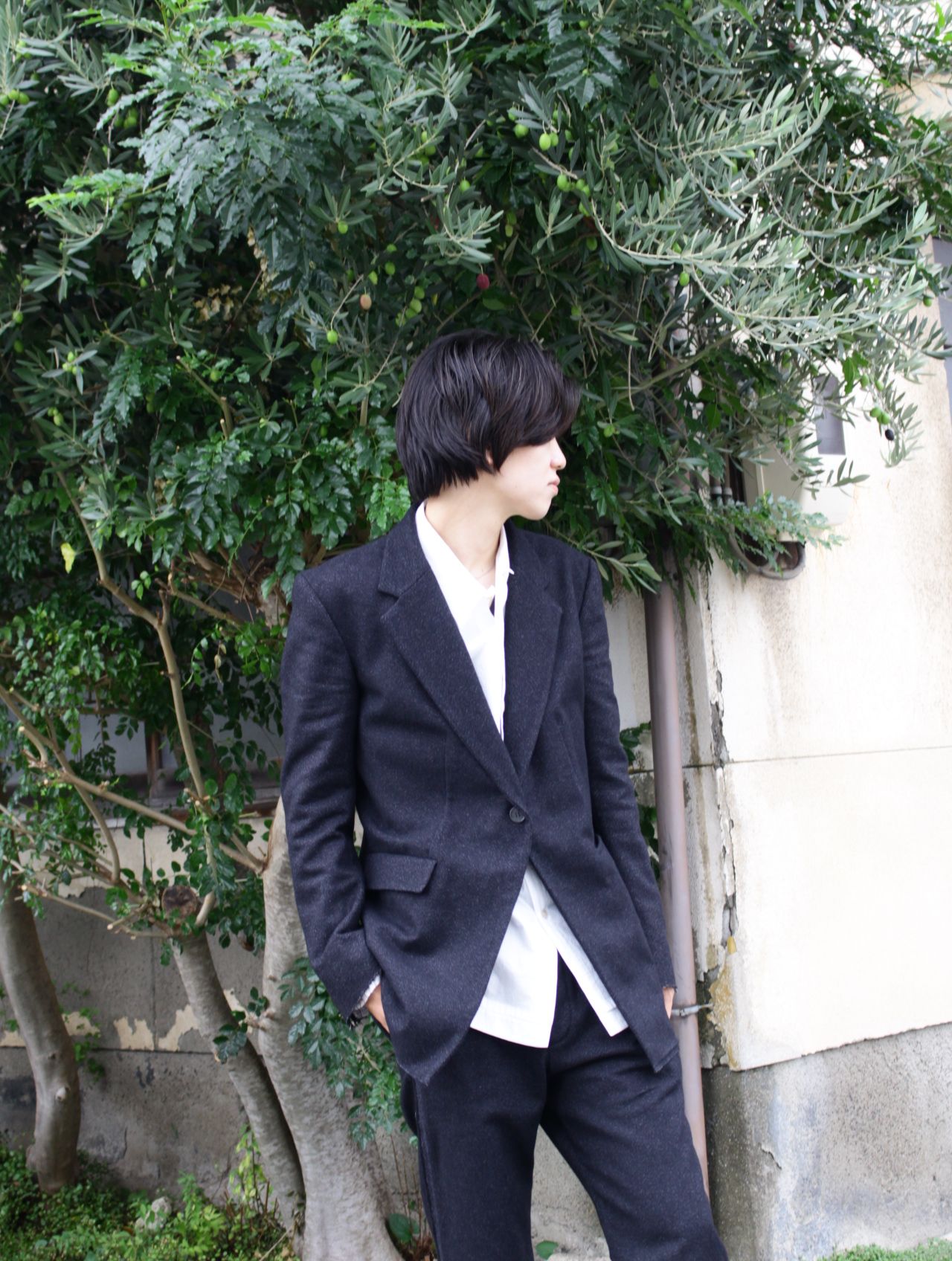 【25AW】メンズ フィット カー ジャケット / MENS FITTED CAR JACKET / オフブラック