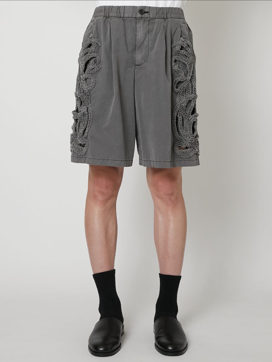 【27SS】刺繍 ハーフパンツ ショーツ / SHORTS / グレー