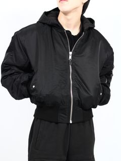【25SS】フード ボンバー ジャケット / HOODED BROAD BOMBER / OIL(ブラック)