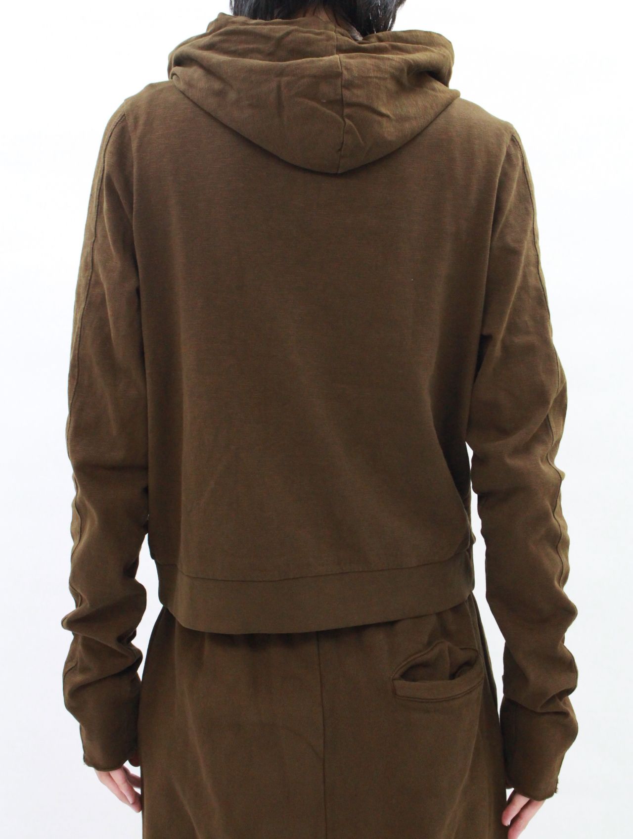 ライトウェイト クロップド ジップアップ フーディー パーカー / LIGHTWEIGHT CROPPED  ZIP UP / BRUNETTE (ブラウン)