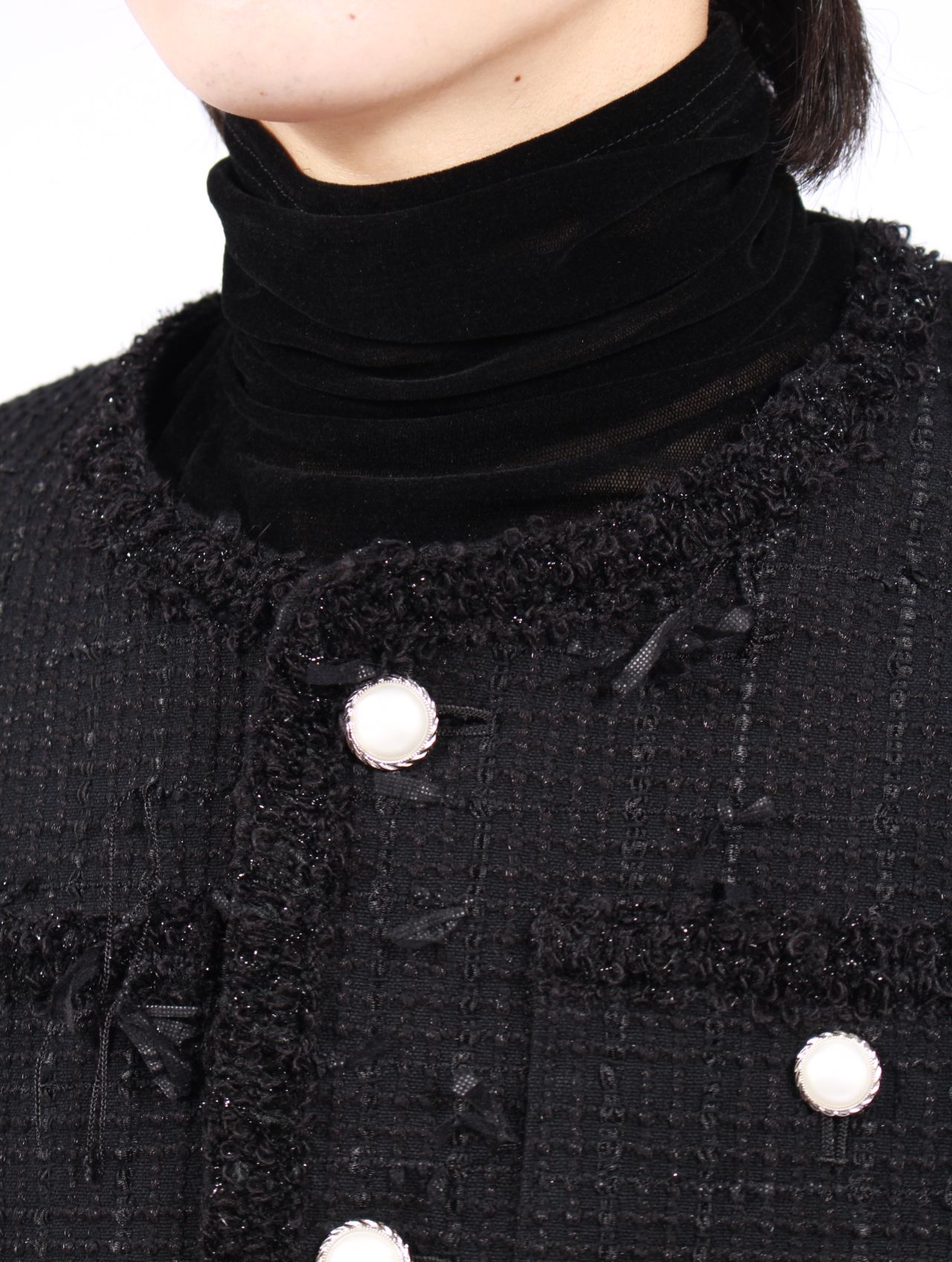 el conductorH - 【25AW】ミックス リボン ツイード ノーカラー