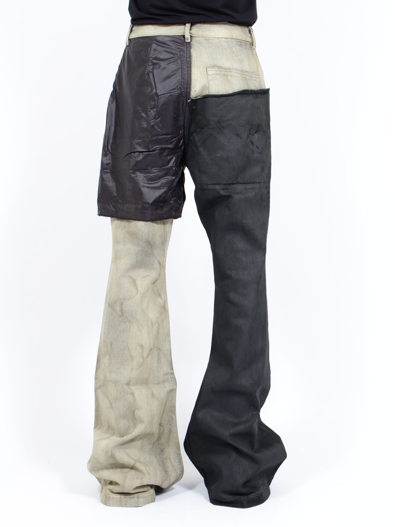 【26SS】ボラン ブーツカット 異素材 コンビネーション フレア デニム / BOLAN BOOTCUT / ダスト×ブラック