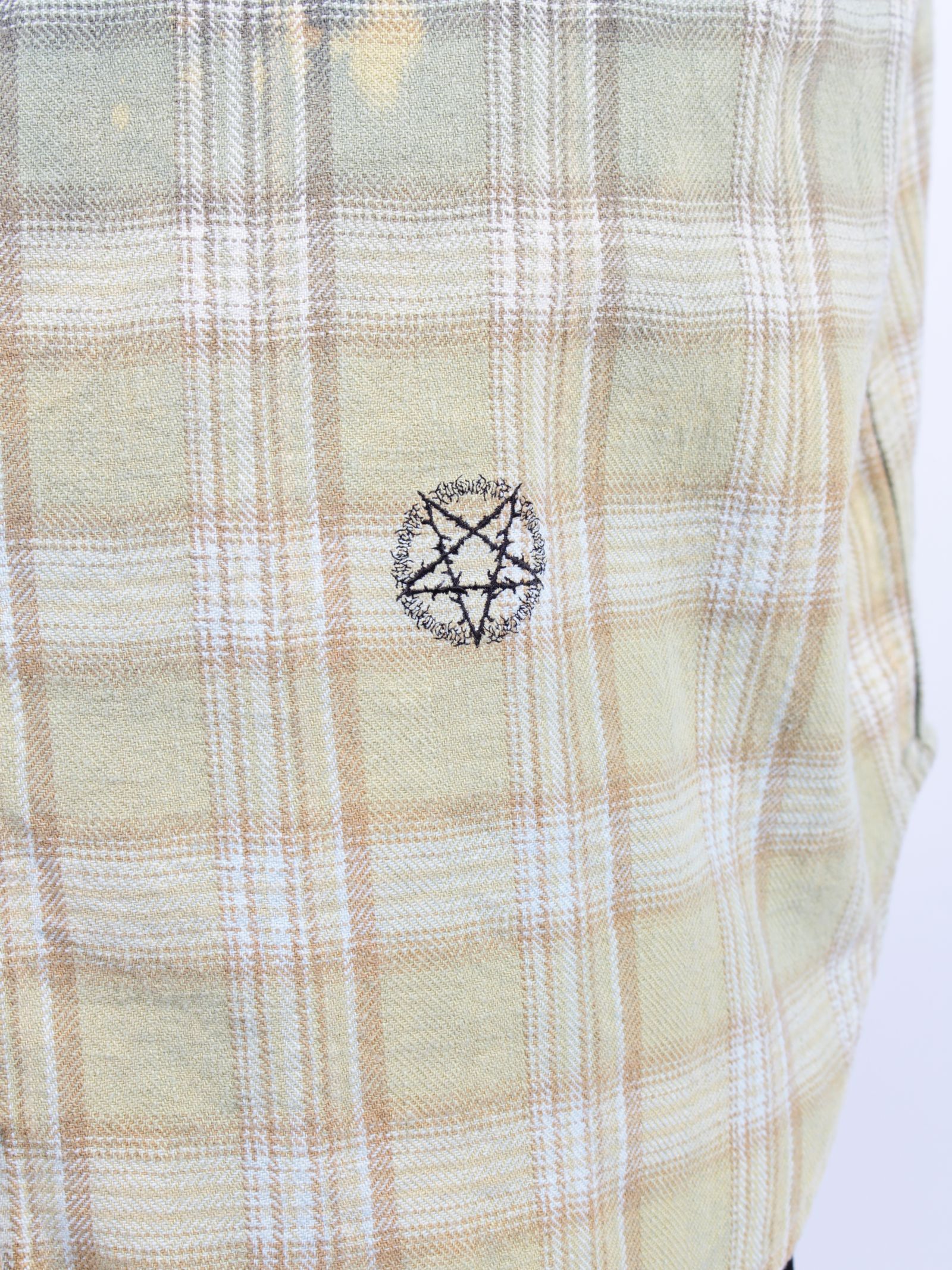 【26SS】コットン フランネル チェック ブリーチ シャツ / COTTON FLANNEL CHECK BLEACH SHIRT / グリーン