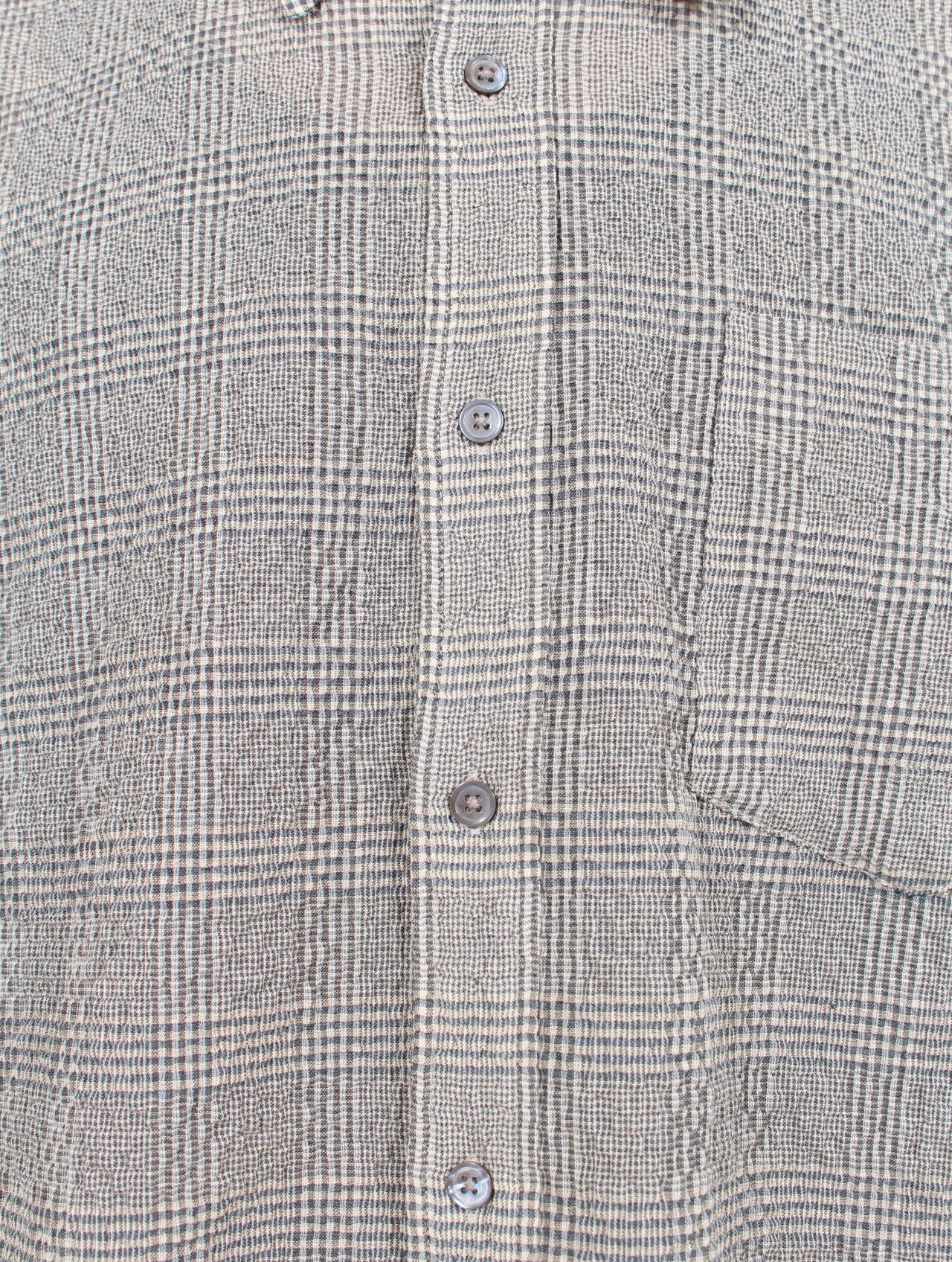 【25AW】ルーム シャツ 長袖 チェック / ROOM SHIRT / CRINKLED GREY CHECK(グレーチェック)