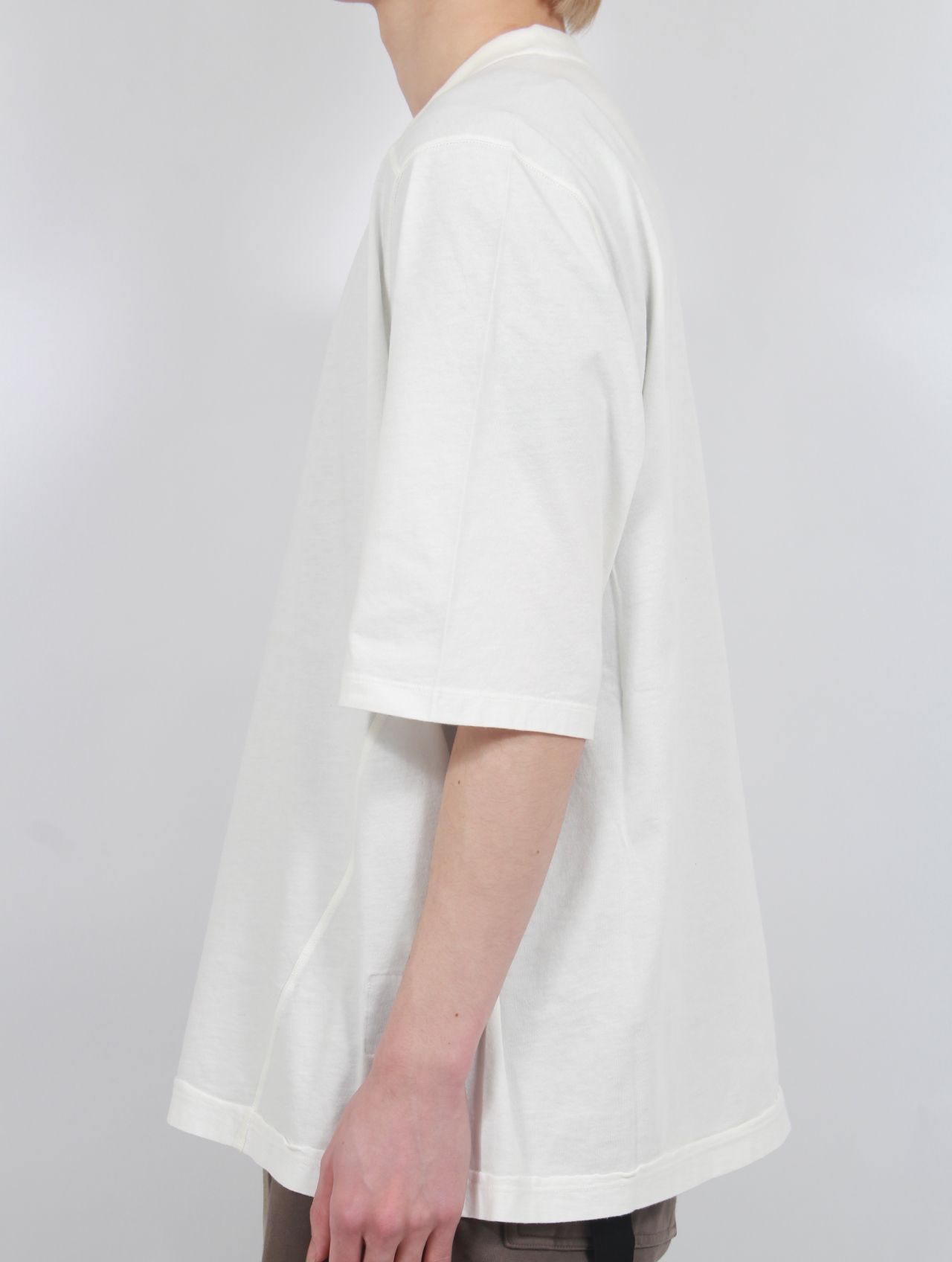 DRKSHDW クルーネック半袖tシャツ ホワイト FW24/25 RICK OWENS DRKSHDW - 【25SS】 ジャンボ Tシャツ 半袖