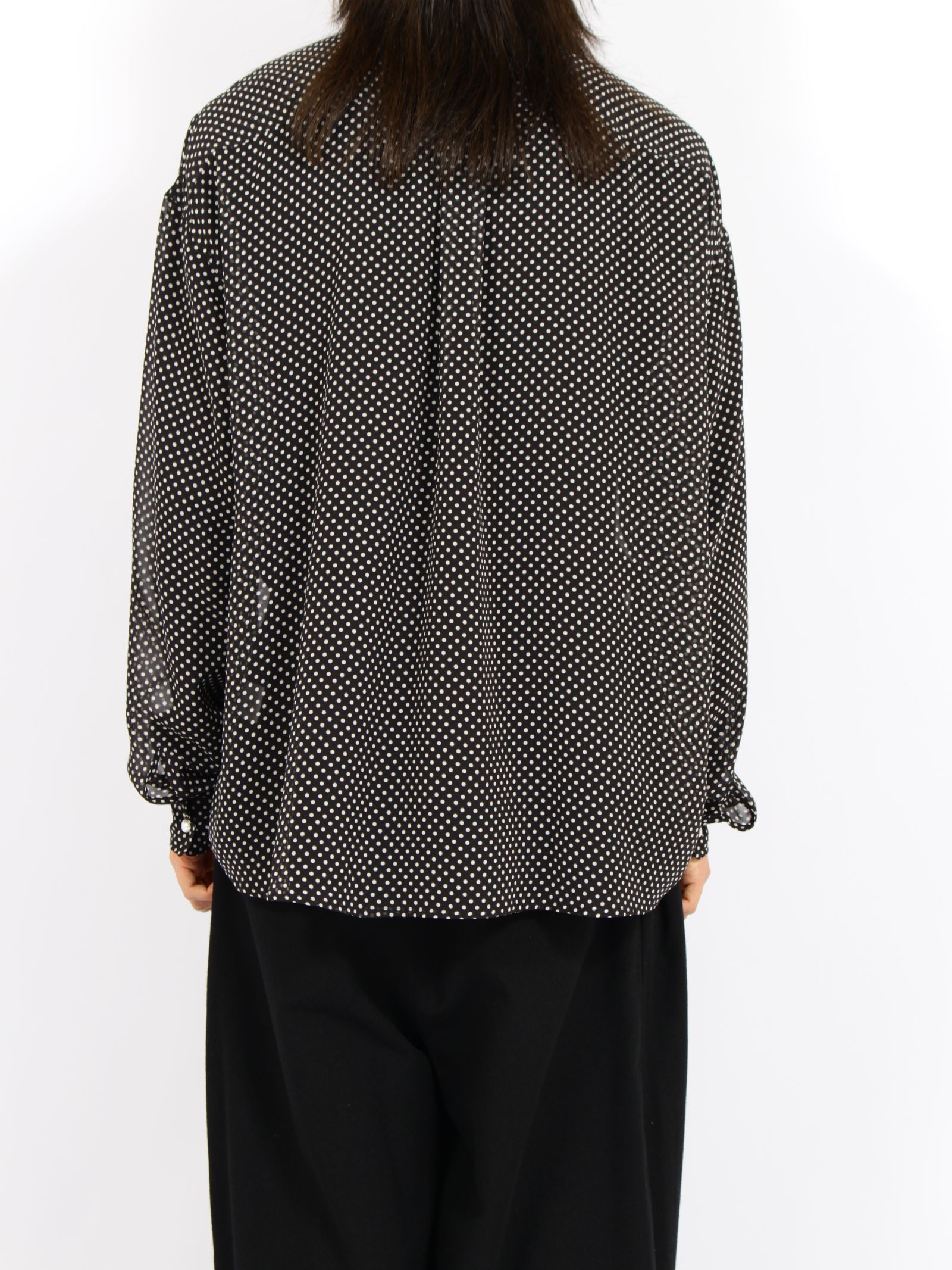 【26AW】ドット ボウタイ シャツ 長袖シャツ / DOT BOW TIE SHIRT / ブラック