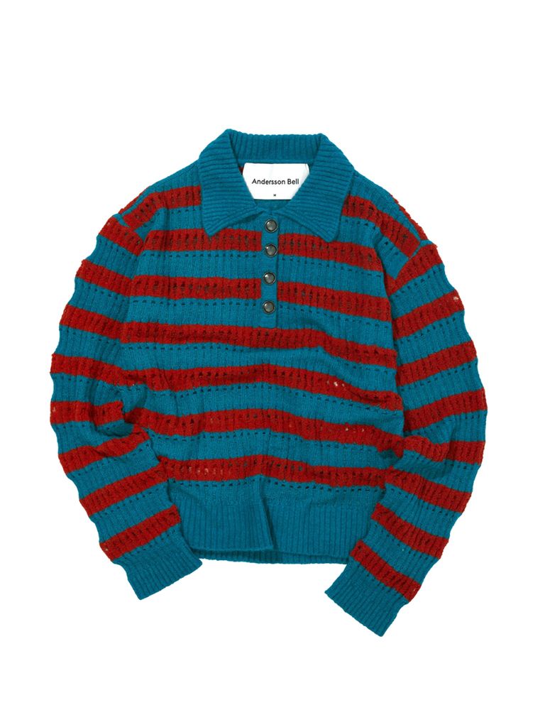 ANDERSSON BELL - 【22AW】ストライプ ポロセーター / BURBLE STRIPE 