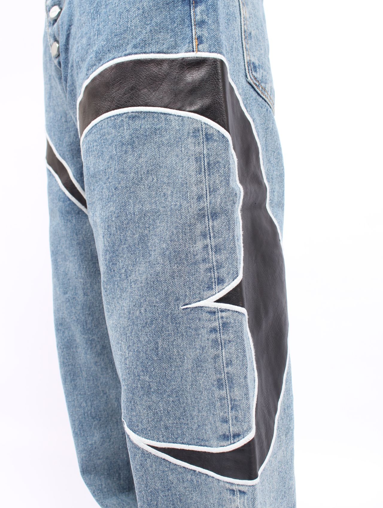 【25AW】TC レザー ウォッシング デニム パンツ / TC WASHING DENIM PANTS / ブルー