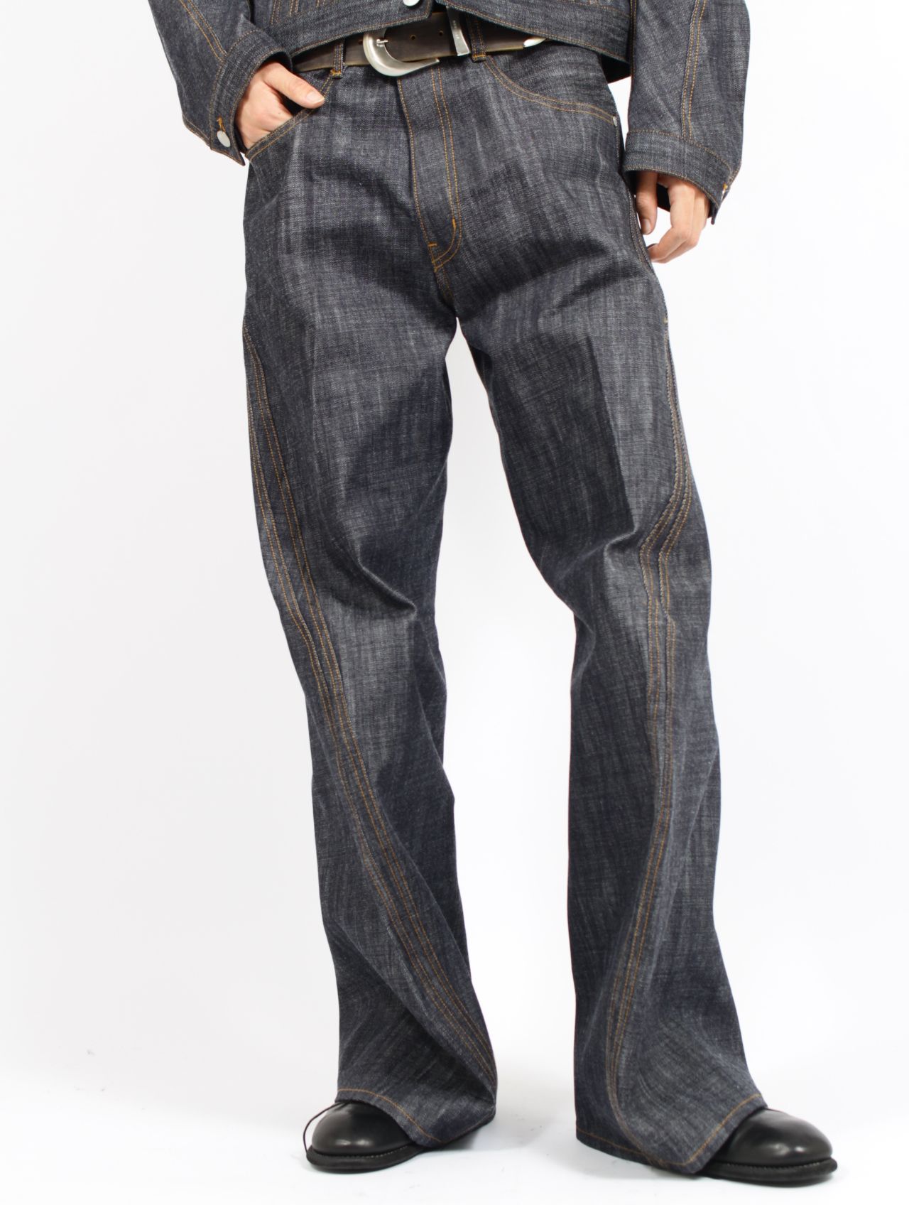 NVRFRGT - 【26SS】 3D ツイステッド ワイド レッグ ジーンズ / 3D