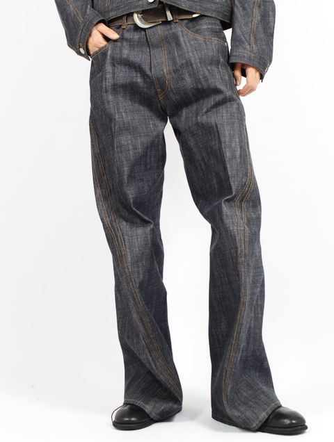 【26SS】 3D ツイステッド ワイド レッグ ジーンズ / 3D TWISTED WIDE LEG JEANS / RAW INDIGO (ロー インディゴ)