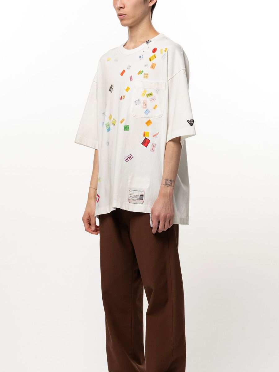 【26AW】 プライス ステッカー Tシャツ 半袖 ダメージ加工 / PRICE STICKER TEE / ホワイト