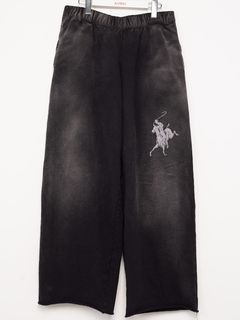 【24AW】ロデオ ブリーチ加工 スウェットパンツ / "RODEO"BREACHED PANTS / ブラック