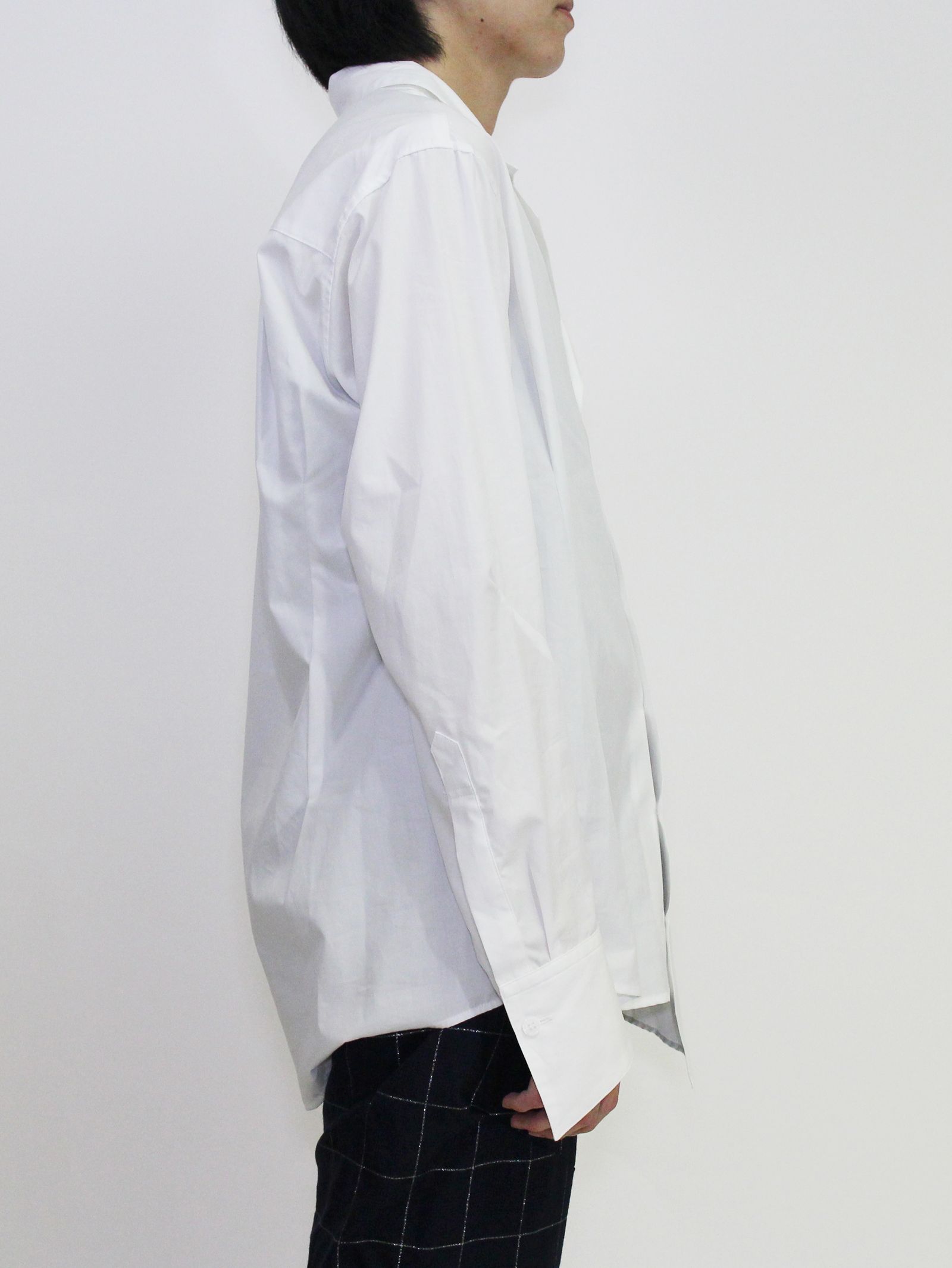 sulvam - オープンカラーシャツ / Broad open collar shirt / ホワイト