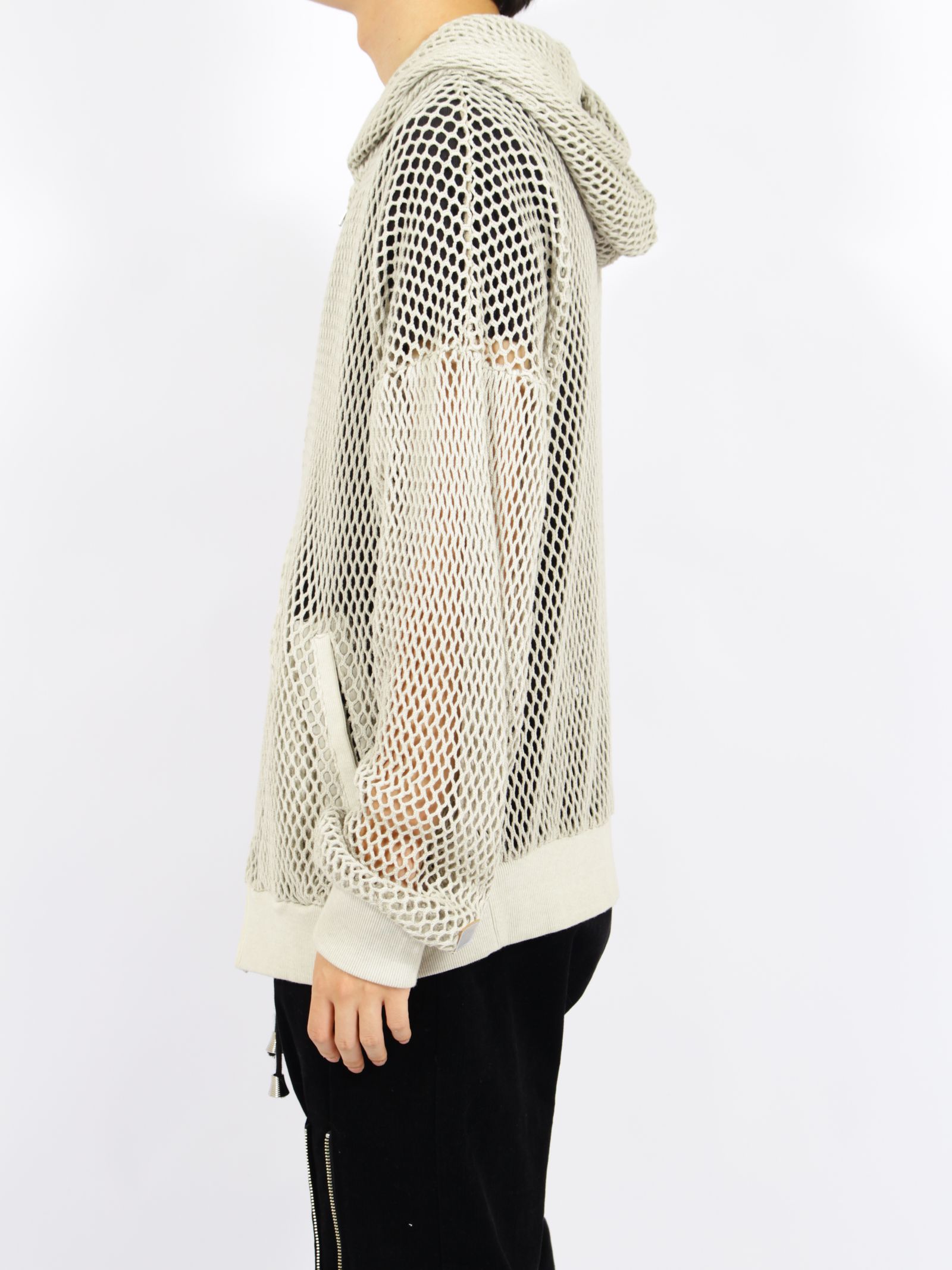 【26AW】コットン メッシュ フル ジップ フーディー 長袖 パーカー / COTTON MESH FULL ZIP HOODIE / IVORY(ベージュ)
