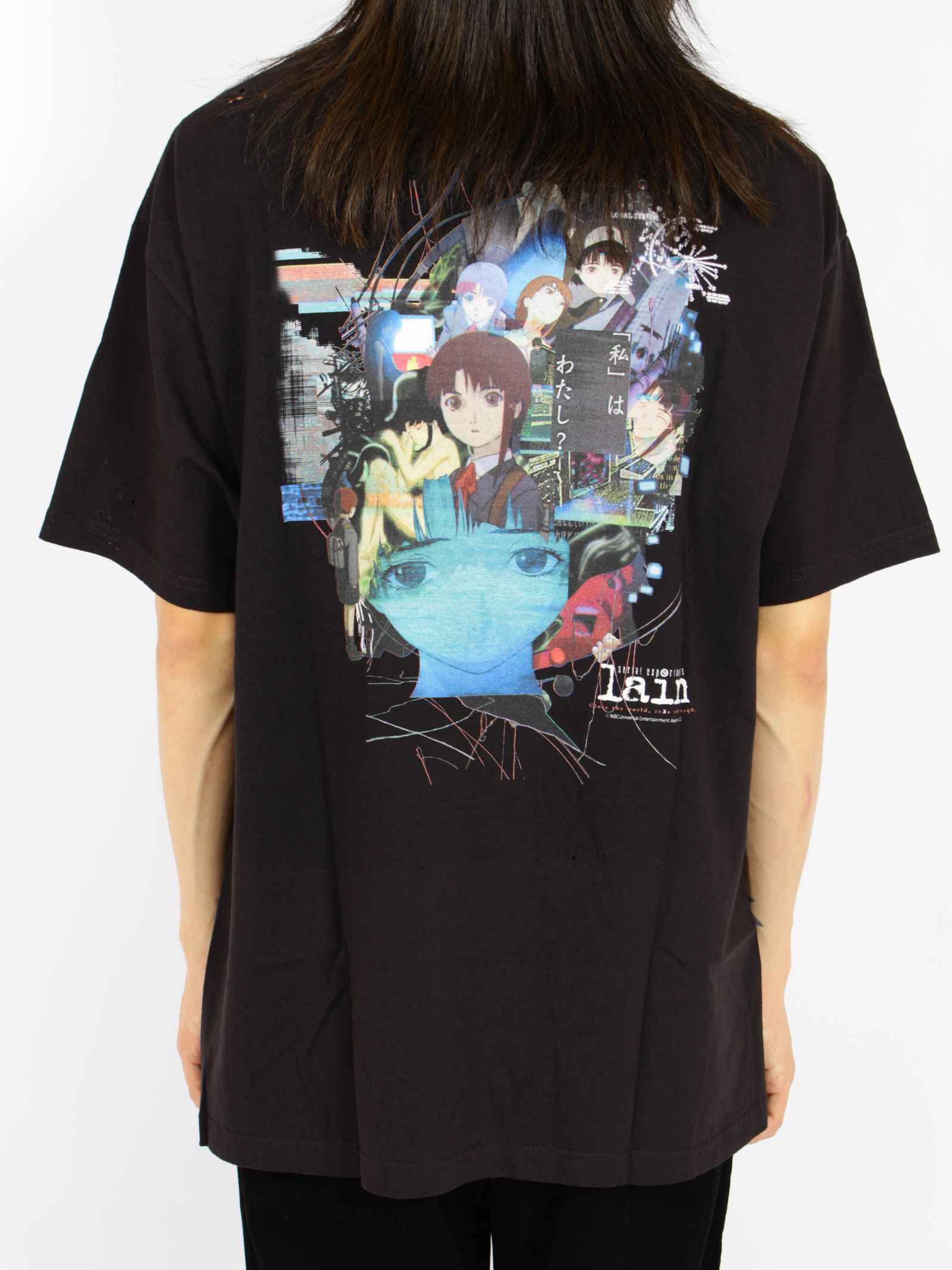 【26AW】バックプリント セブ VS レイン ショート スリーブ Tシャツ バージョン キュータ 半袖 カットソー / SEV VS LAIN S/SL TEE VER,Q-TA / ブラック