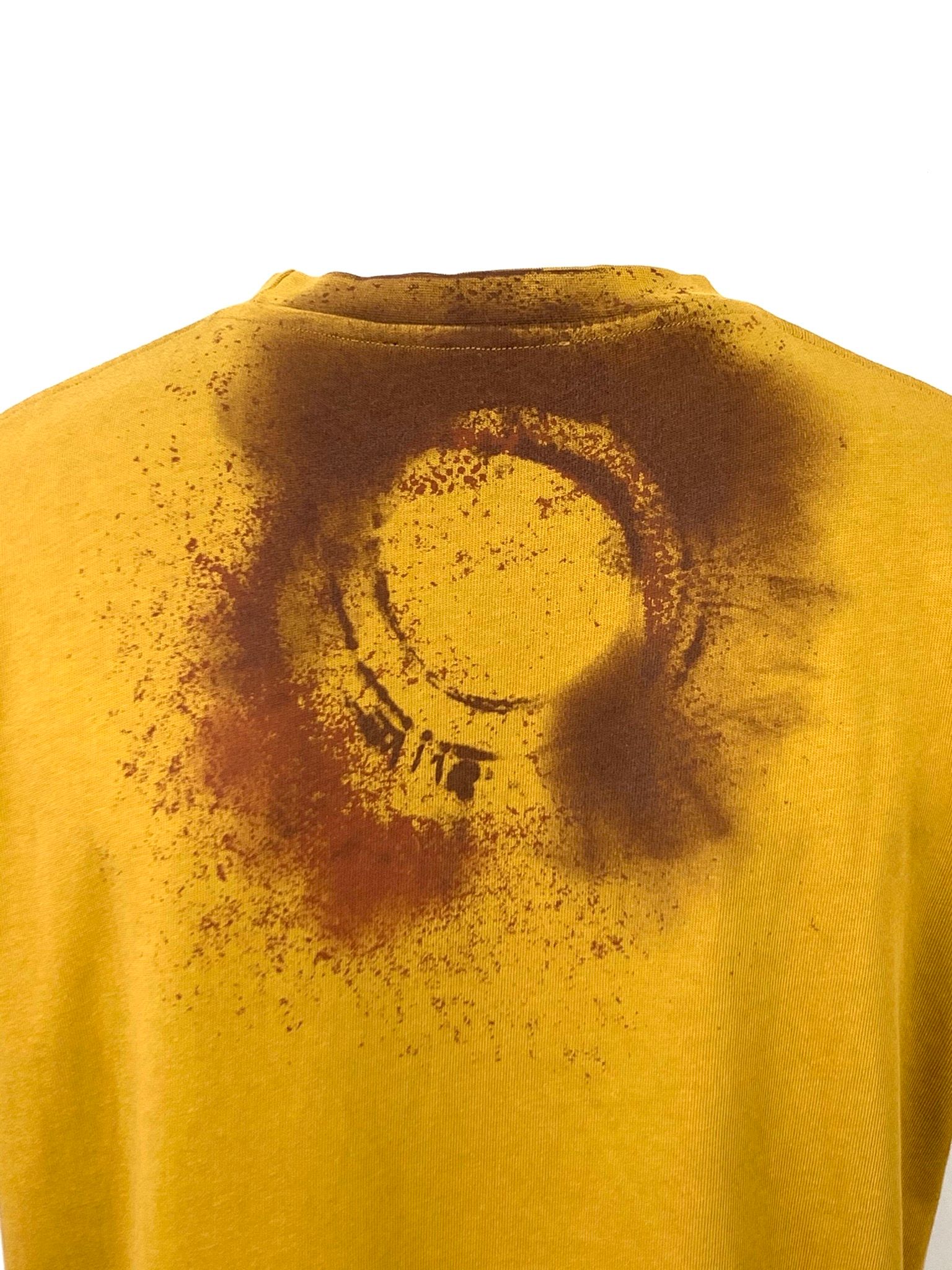 バックペイント ジャージTシャツ / COTTON SINGLE JERSEY SAFFRON EROSION T-SHIRT / サフラン × ブラウン
