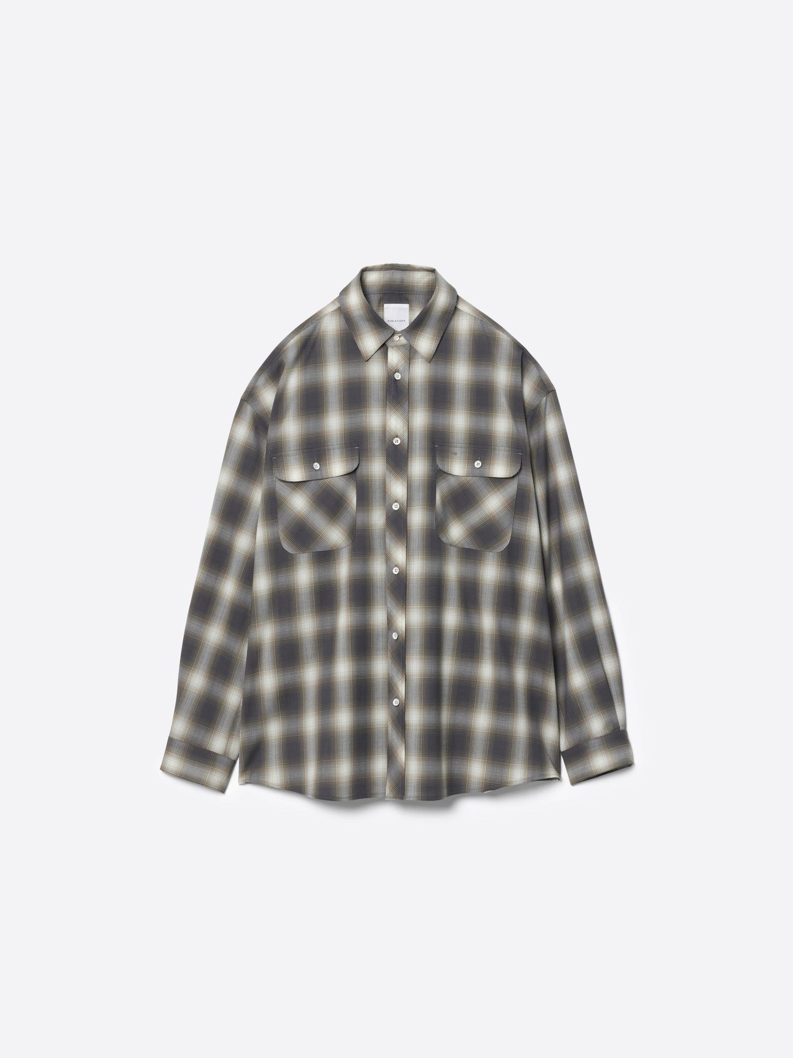 【26AW】ウォッシャブル ウール チェック シャツ / WASHABLE WOOL OMBRE CHECK SHIRTS .16 / MOLD GRAY(グレー)
