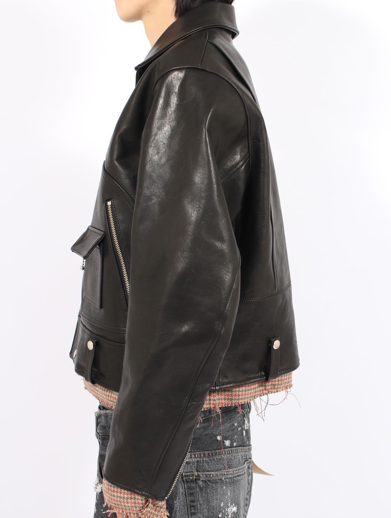 【25AW】カウレザー Dポケット ライダース / COW LEATHER D-POCKET RIDERS / ブラック