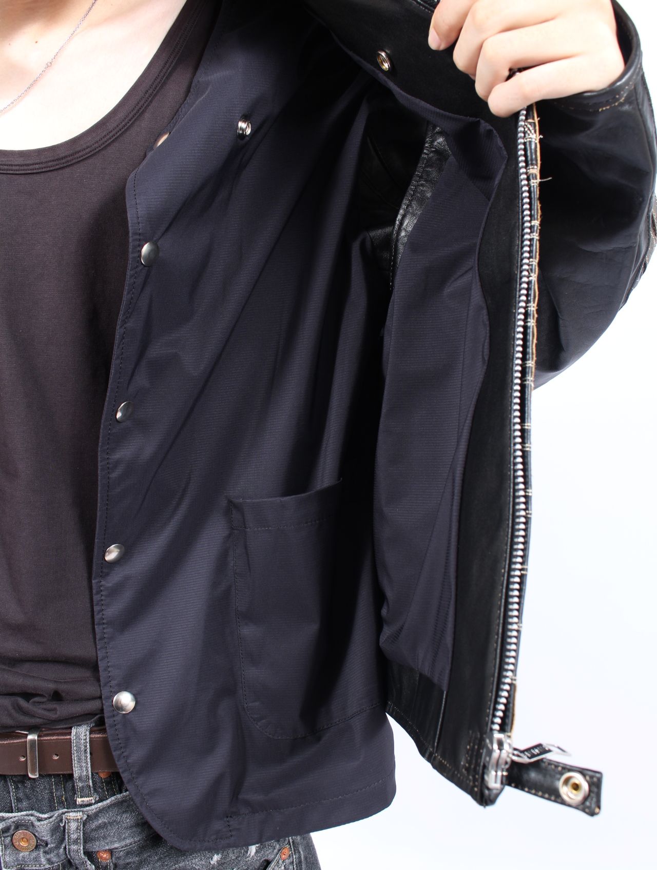 【25AW】ボーン デタッチャブル レーサー ライダース / DETACHABLE RACER RIDERS Ver, BONE / ブラック
