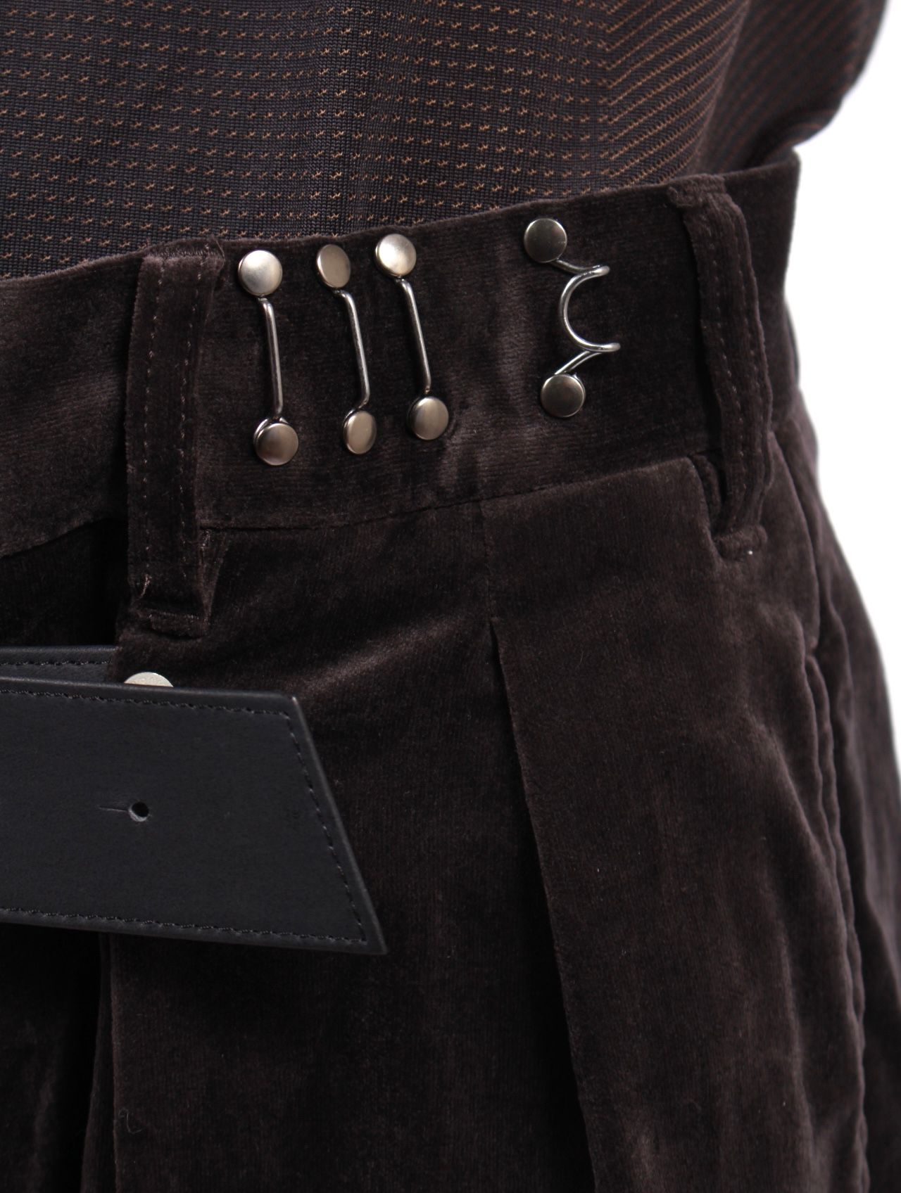 【25AW】"D"バックル スーパー ワイド ベロア パンツ / "D" BUCKLE SUPER WIDE VELOR PANTS / ブラック